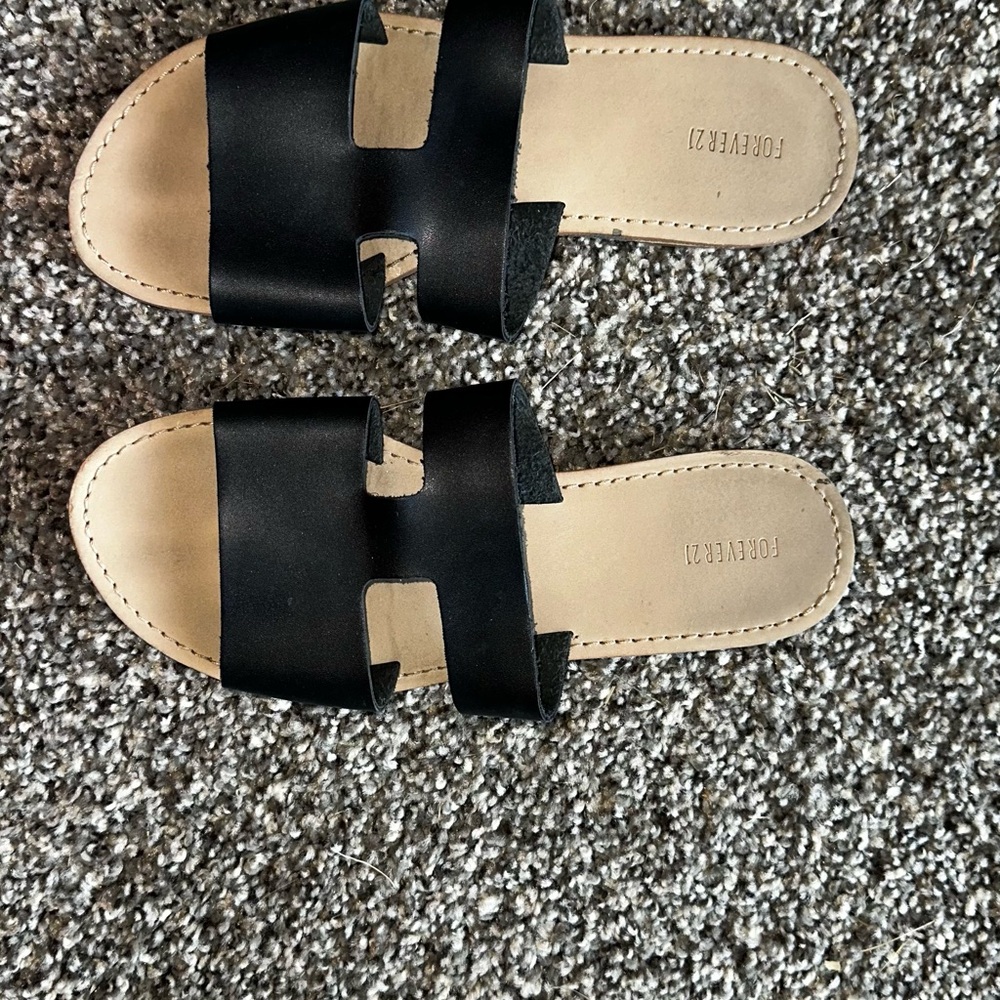 Forever 21 Black and Tan Women's Sandals